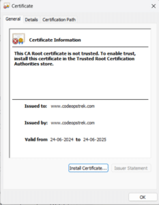 Self-signed SSL certificate generated using OpenSSL